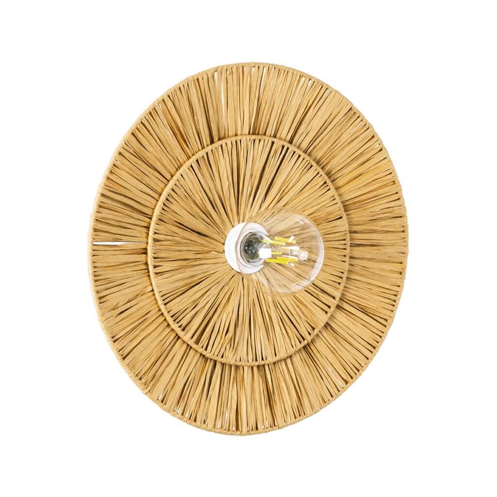 COLOMBO 02284 Boho Φωτιστικό Τοίχου - Απλίκα με Ντουί 1 x E27 AC 220-240V IP20 - Μπεζ - Μ40 x Π40 x Υ9cm