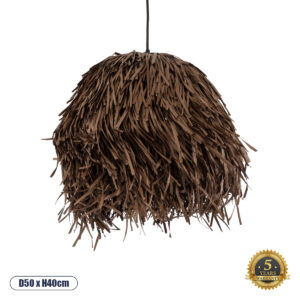 GUADELOUPE 02293 Boho Κρεμαστό Φωτιστικό Οροφής με Ντουί 1 x E27 AC 220-240V IP20 - Καφέ - Μ50 x Π50 x Υ40cm