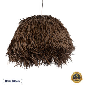 GUADELOUPE 02294 Boho Κρεμαστό Φωτιστικό Οροφής με Ντουί 1 x E27 AC 220-240V IP20 - Καφέ - Μ80 x Π80 x Υ60cm