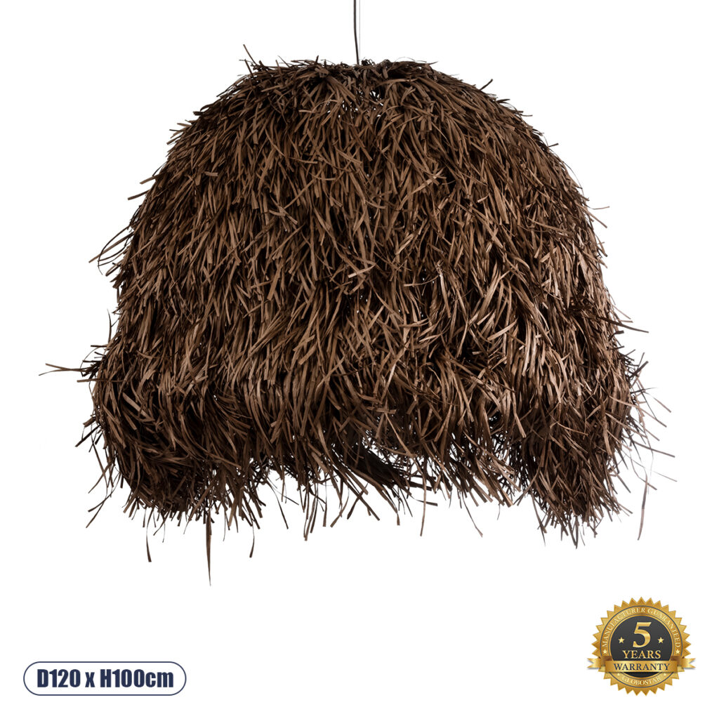 GUADELOUPE 02295 Boho Κρεμαστό Φωτιστικό Οροφής με Ντουί 1 x E27 AC 220-240V IP20 - Καφέ - Μ120 x Π120 x Υ100cm