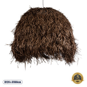 GUADELOUPE 02295 Boho Κρεμαστό Φωτιστικό Οροφής με Ντουί 1 x E27 AC 220-240V IP20 - Καφέ - Μ120 x Π120 x Υ100cm