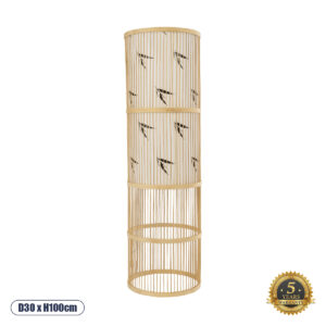 FALKLAND 02307 Boho Επιδαπέδιο Φωτιστικό με Ντουί 1 x E27 AC 220-240V IP20 - Μπεζ - Μ30 x Π30 x Υ100cm