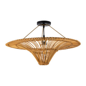 PALERMO 02308 Boho Φωτιστικό Οροφής με Ντουί 1 x E27 AC 220-240V IP20 - Καφέ - Μ60 x Π60 x Υ36cm