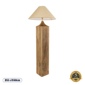 LAFRONTERA 02314 Boho Επιδαπέδιο Φωτιστικό με Ντουί 1 x E27 AC 220-240V IP20 - Καφέ & Μπεζ - Μ55 x Π55 x Υ140cm
