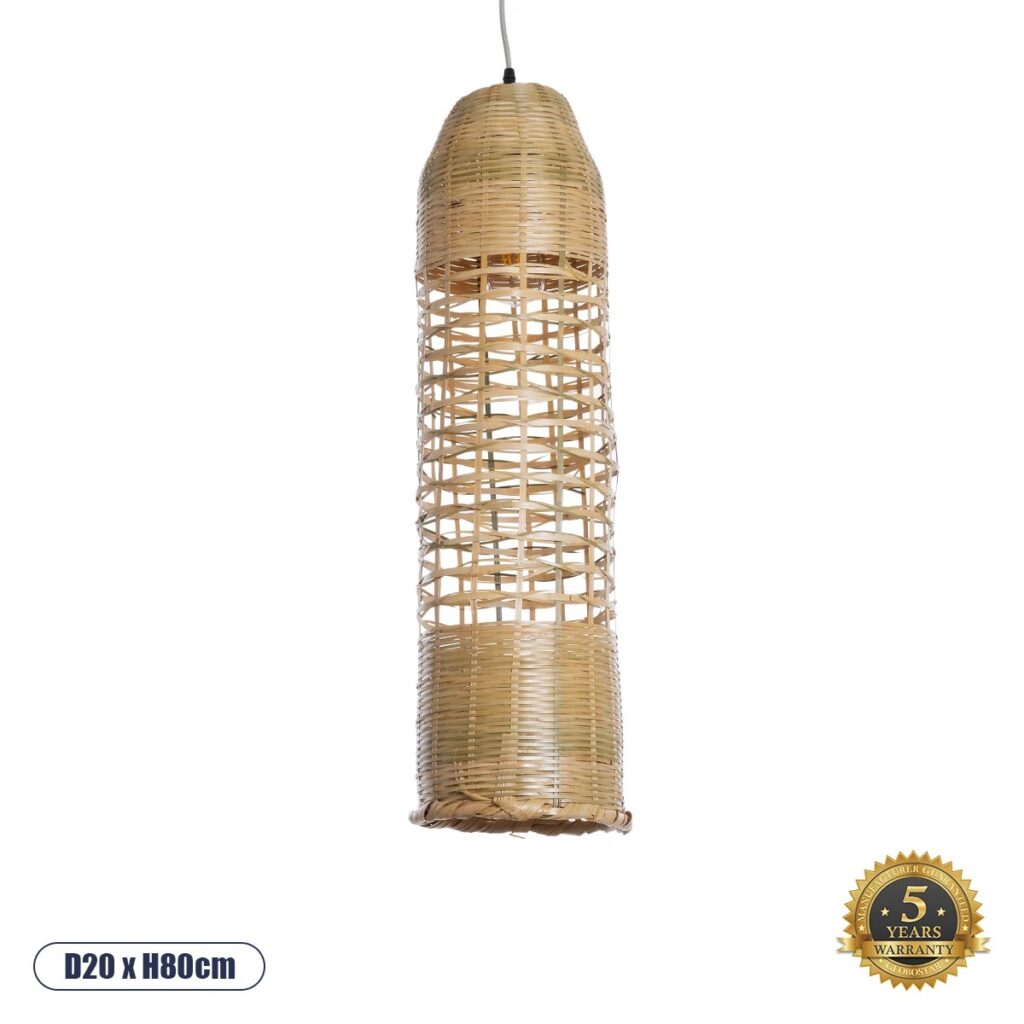 WAIKIKI 02350 Boho Κρεμαστό Φωτιστικό Οροφής με Ντουί 1 x E27 AC 220-240V IP20 - Μπεζ - Μ20 x Π20 x Υ80cm