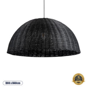 MONTANA 02384 Boho Κρεμαστό Φωτιστικό Οροφής με Ντουί 1 x E27 AC 220-240V IP20 - Μαύρο - Μ80 x Π80 x Υ40cm