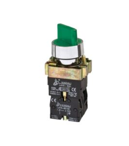 Επιλογικός διακόπτης KND BK2365 Φ22 0-1 1NO+1NC πράσινος με λυχνία 230VAC