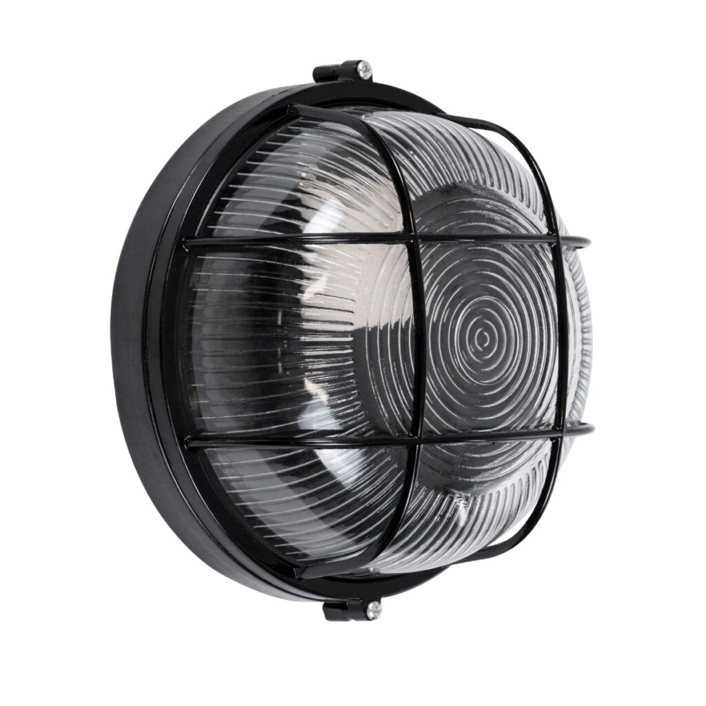 BOATLIGHT 61586 Vintage Φωτιστικό Καραβοχελώνα Τοίχου & Οροφής με Ντουί 1 x E27 AC 220-240V IP65 - Μαύρο Ματ - Μ17.5 x Π17.5 x Υ9cm
