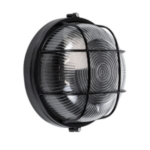 BOATLIGHT 61586 Vintage Φωτιστικό Καραβοχελώνα Τοίχου & Οροφής με Ντουί 1 x E27 AC 220-240V IP65 - Μαύρο Ματ - Μ17.5 x Π17.5 x Υ9cm