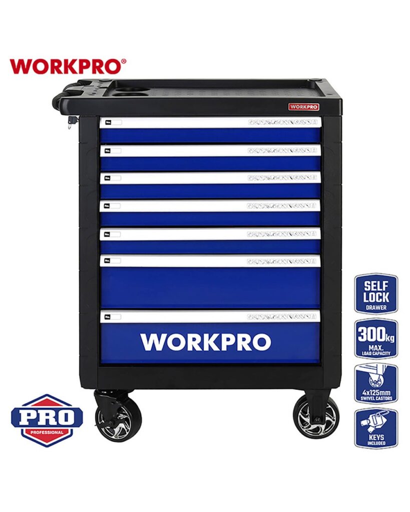 ΕΡΓΑΛΕΙΟΦΟΡΟΣ ΤΡΟΧΗΛΑΤΟΣ 7 ΣΥΡΤΑΡΙΩΝ (976x766x480mm) WP285002 WORKPRO (PROFI)