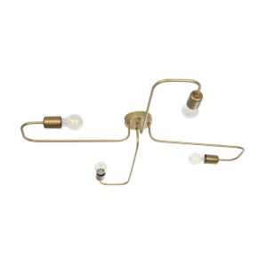 MOORNA 201-0065 Vintage Φωτιστικό Οροφής με Ντουί 4 x E27 AC 220-240V IP20 - Χρυσό - Μ97 x Π97 x Υ7cm