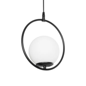 CIRCLE 201-0075 Vintage Κρεμαστό Φωτιστικό Οροφής με Ντουί 1 x E27 AC 220-240V IP20 - Μαύρο & Λευκό - Μ26 x Π26 x Υ29cm