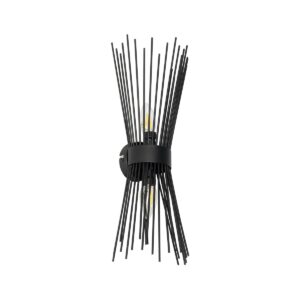 HORN 203-0043 Vintage Φωτιστικό Τοίχου - Απλίκα με Ντουί 2 x E14 AC 220-240V IP20 - Μαύρο - Μ14 x Π17 x Υ44.5cm