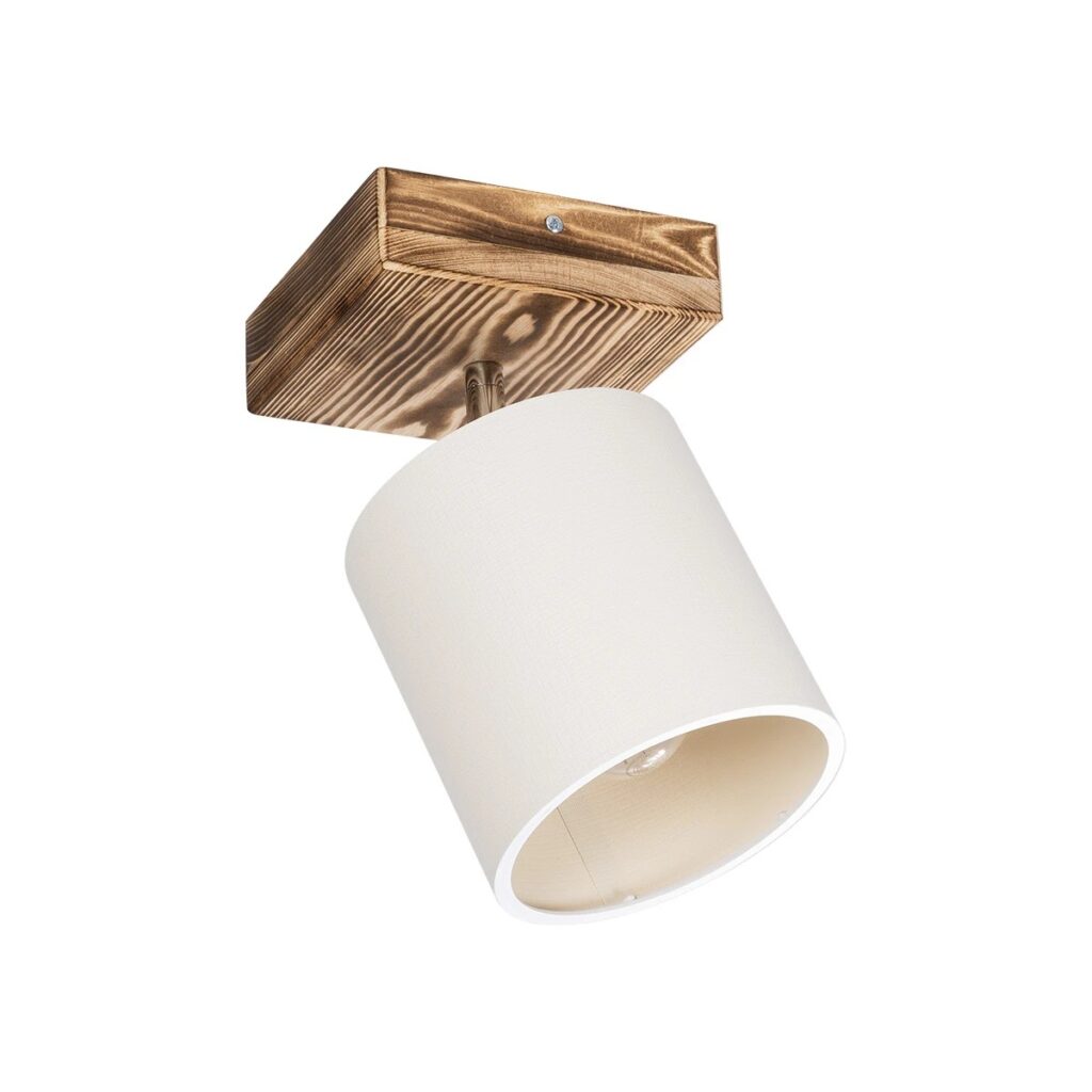CUP 203-0057 Vintage Φωτιστικό Οροφής με Ντουί 1 x E27 AC 220-240V IP20 - Λευκό & Μπεζ - Μ14.5 x Π14.5 x Υ25cm