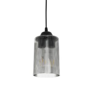 TORUS 203-0063 Μοντέρνο Κρεμαστό Φωτιστικό Οροφής με Ντουί 1 x E27 AC 220-240V IP20 - Μαύρο & Μαύρο Φιμέ - Μ10.5 x Π10.5 x Υ18.5cm