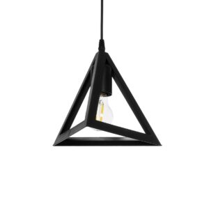 TRIANGLE 203-0159 Μοντέρνο Κρεμαστό Φωτιστικό Οροφής με Ντουί 1 x E27 AC 220-240V IP20 - Μάυρο - Μ24 x Π24 x Υ22cm