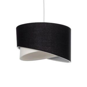 LILI 203-0176 Μοντέρνο Κρεμαστό Φωτιστικό Οροφής με Ντουί 1 x E27 AC 220-240V IP20 - Μαύρο & Λευκό - Μ30 x Π30 x Υ22cm