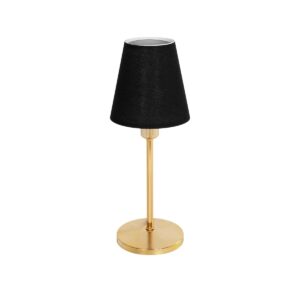 GLOSSY 204-0056 Μοντέρνο Επιτραπέζιο Φωτιστικό Πορτατίφ με Ντουί 1 x E14 AC 220-240V IP20 - Χρυσό & Μαύρο - Μ14 x Π14 x Υ36cm