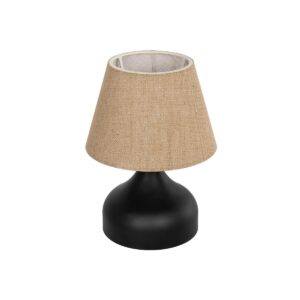 PYRAMID 204-0057 Μοντέρνο Επιτραπέζιο Φωτιστικό Πορτατίφ με Ντουί 1 x E27 AC 220-240V IP20 - Μαύρο & Μπεζ - Μ22 x Π22 x Υ30cm