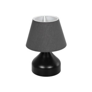 MICKEY 204-0059 Μοντέρνο Επιτραπέζιο Φωτιστικό Πορτατίφ με Ντουί 1 x E27 AC 220-240V IP20 - Μαύρο - Μ22 x Π22 x Υ30cm