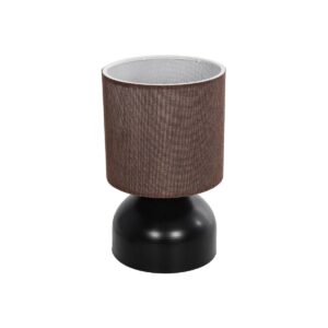 RUBIK 204-0060 Μοντέρνο Επιτραπέζιο Φωτιστικό Πορτατίφ με Ντουί 1 x E27 AC 220-240V IP20 - Μαύρο & Καφέ - Μ18 x Π18 x Υ30cm