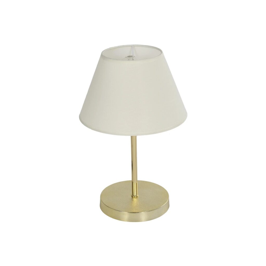 GLOSSY 204-0071 Μοντέρνο Επιτραπέζιο Φωτιστικό Πορτατίφ με Ντουί 1 x E27 AC 220-240V IP20 - Χρυσό & Λευκό - Μ22 x Π22 x Υ34cm
