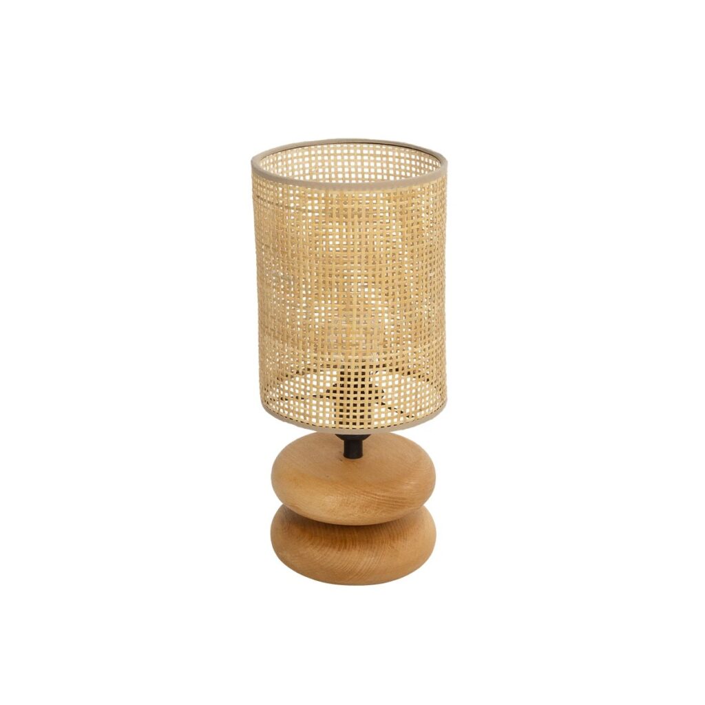 KLOO 204-0143 Boho Επιτραπέζιο Φωτιστικό Πορτατίφ με Ντουί 1 x E14 AC 220-240V IP20 - Καφέ & Μπεζ - Μ15 x Π15 x Υ35cm