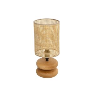 KLOO 204-0143 Boho Επιτραπέζιο Φωτιστικό Πορτατίφ με Ντουί 1 x E14 AC 220-240V IP20 - Καφέ & Μπεζ - Μ15 x Π15 x Υ35cm