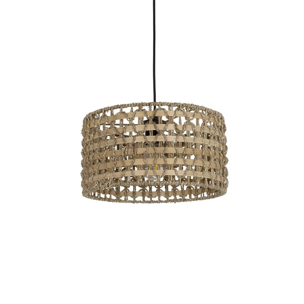 POMEGRANDE 204-0158 Boho Κρεμαστό Φωτιστικό Οροφής με Ντουί 1 x E27 AC 220-240V IP20 - Μπεζ & Καφέ - Μ30 x Π30 x Υ18cm