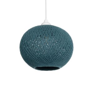 SOLEI 205-0011 Boho Κρεμαστό Φωτιστικό Οροφής με Ντουί 1 x E27 AC 220-240V IP20 - Τιρκουάζ - M30 x Π30 x Υ26cm