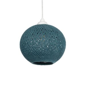 SOLEI 205-0012 Boho Κρεμαστό Φωτιστικό Οροφής με Ντουί 1 x E27 AC 220-240V IP20 - Τιρκουάζ - M20 x Π20 x Υ25cm