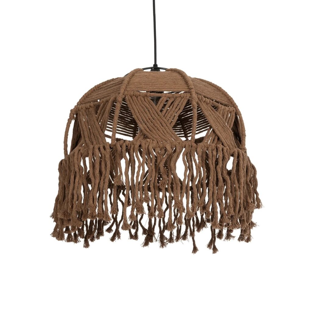 TONA 205-0016 Boho Κρεμαστό Φωτιστικό Οροφής με Ντουί 1 x E27 AC 220-240V IP20 - Καφέ- M40 x Π40 x Υ38cm
