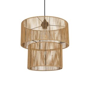 ROXXI 205-0019 Boho Κρεμαστό Φωτιστικό Οροφής με Ντουί 1 x E27 AC 220-240V IP20 - Μπεζ - M35 x Π35 x Υ37cm