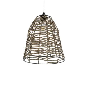 NETZ 205-0026 Boho Κρεμαστό Φωτιστικό Οροφής με Ντουί 1 x E27 AC 220-240V IP20 - Μπεζ - M30 x Π30 x Υ38cm