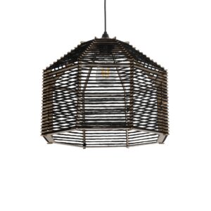 VORK 205-0027 Boho Κρεμαστό Φωτιστικό Οροφής με Ντουί 1 x E27 AC 220-240V IP20 - Μαύρο - M40 x Π40 x Υ36cm