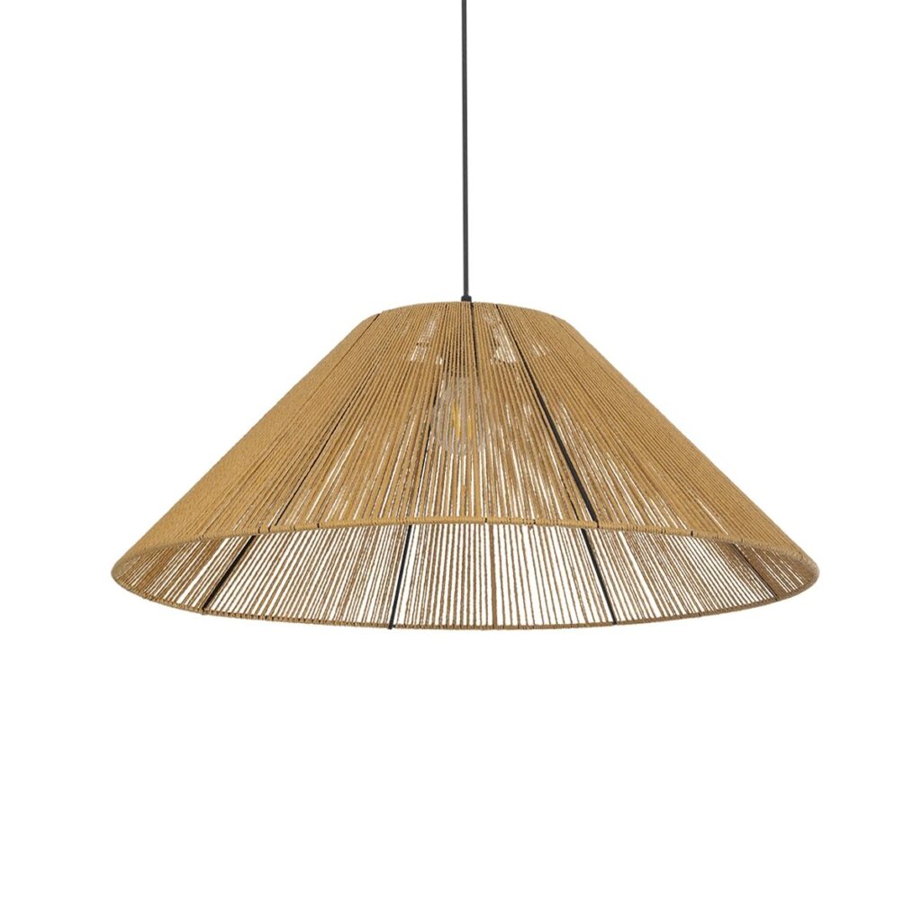 HATA 205-0037 Boho Κρεμαστό Φωτιστικό Οροφής με Ντουί 1 x E27 AC 220-240V IP20 - Μπεζ - M60 x Π60 x Υ27cm