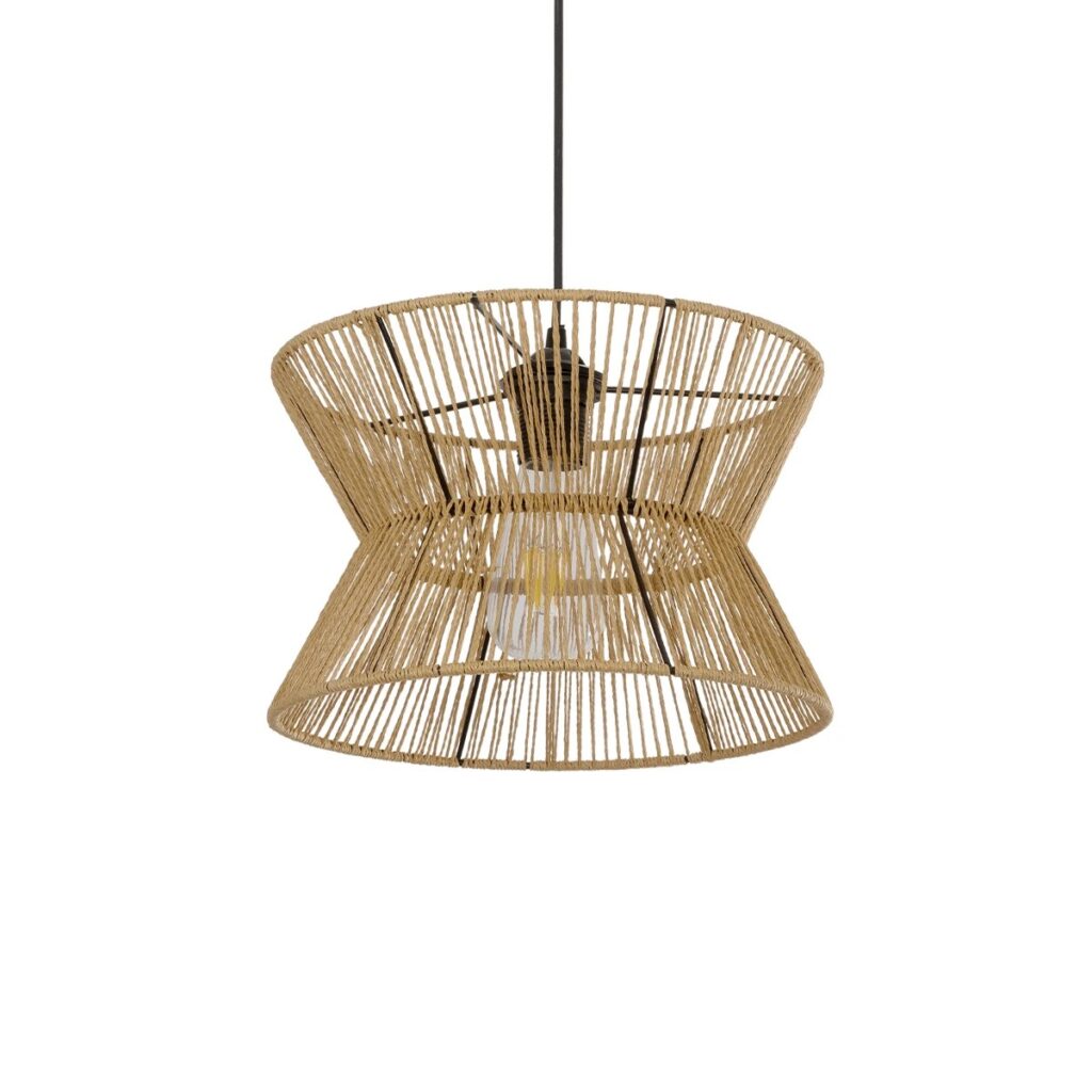 UPCONE 205-0055 Boho Κρεμαστό Φωτιστικό Οροφής με Ντουί 1 x E27 AC 220-240V IP20 - Μπεζ - M30 x Π30 x Υ21cm