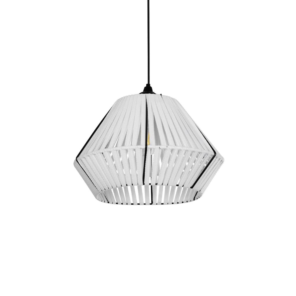 NUI 205-0063 Boho Κρεμαστό Φωτιστικό Οροφής με Ντουί 1 x E27 AC 220-240V IP20 - Λευκό - M36 x Π36 x Υ27cm