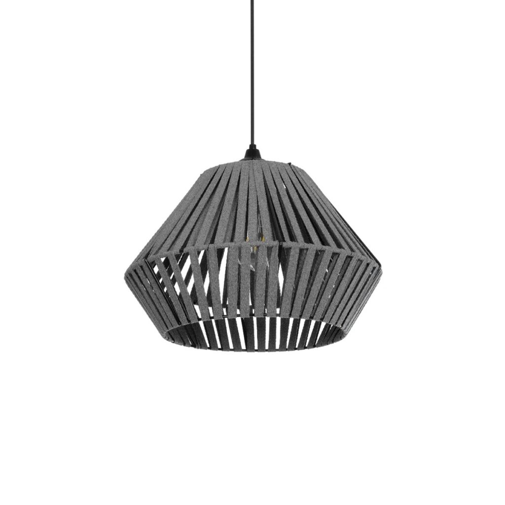 NUI 205-0065 Boho Κρεμαστό Φωτιστικό Οροφής με Ντουί 1 x E27 AC 220-240V IP20 - Γκρι - M36 x Π36 x Υ27cm