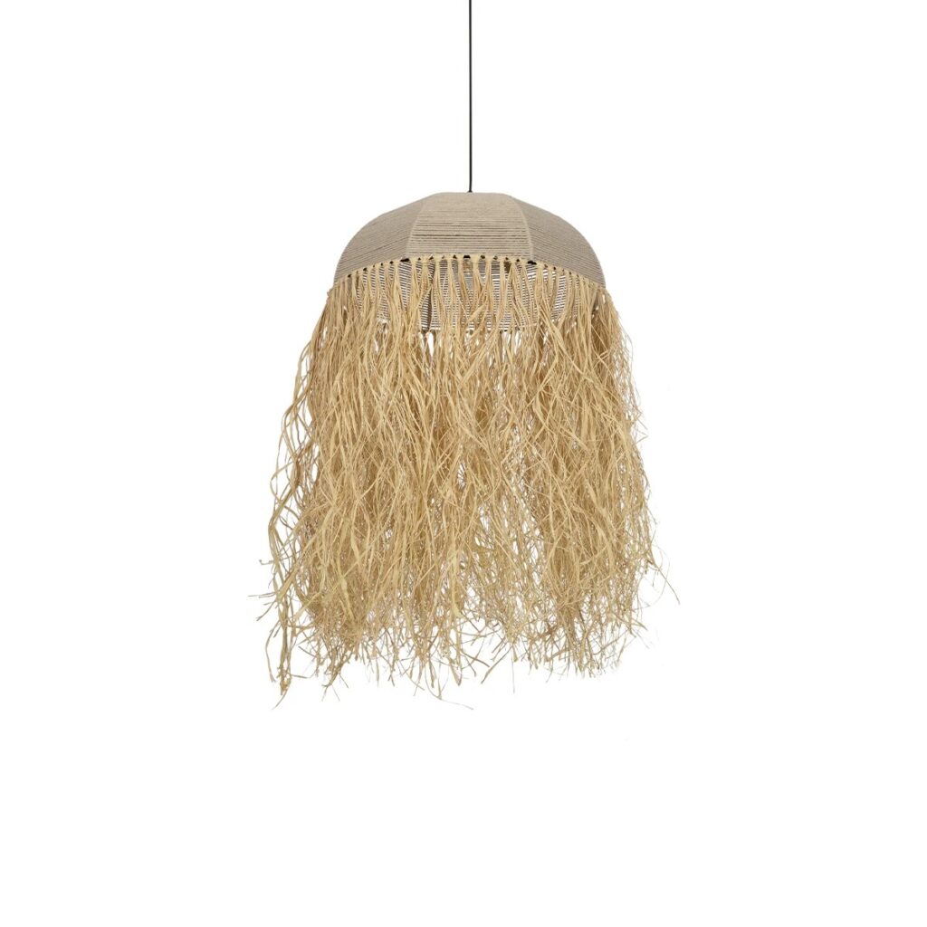 PLUVIA 205-0080 Boho Κρεμαστό Φωτιστικό Οροφής με Ντουί 1 x E27 AC 220-240V IP20 - Μπεζ - M50 x Π50 x Υ80cm