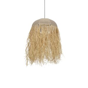 PLUVIA 205-0080 Boho Κρεμαστό Φωτιστικό Οροφής με Ντουί 1 x E27 AC 220-240V IP20 - Μπεζ - M50 x Π50 x Υ80cm