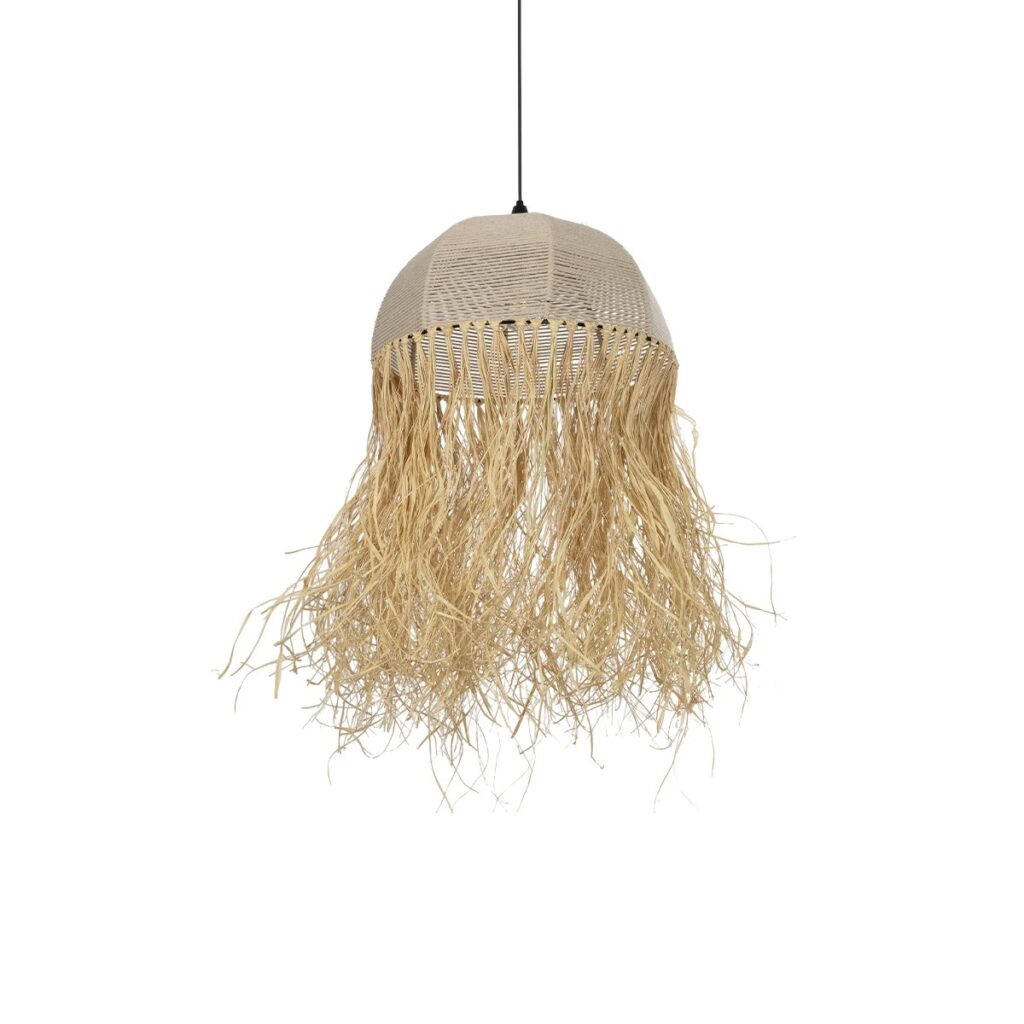 PLUVIA 205-0081 Boho Κρεμαστό Φωτιστικό Οροφής με Ντουί 1 x E27 AC 220-240V IP20 - Μπεζ - M40 x Π40 x Υ70cm