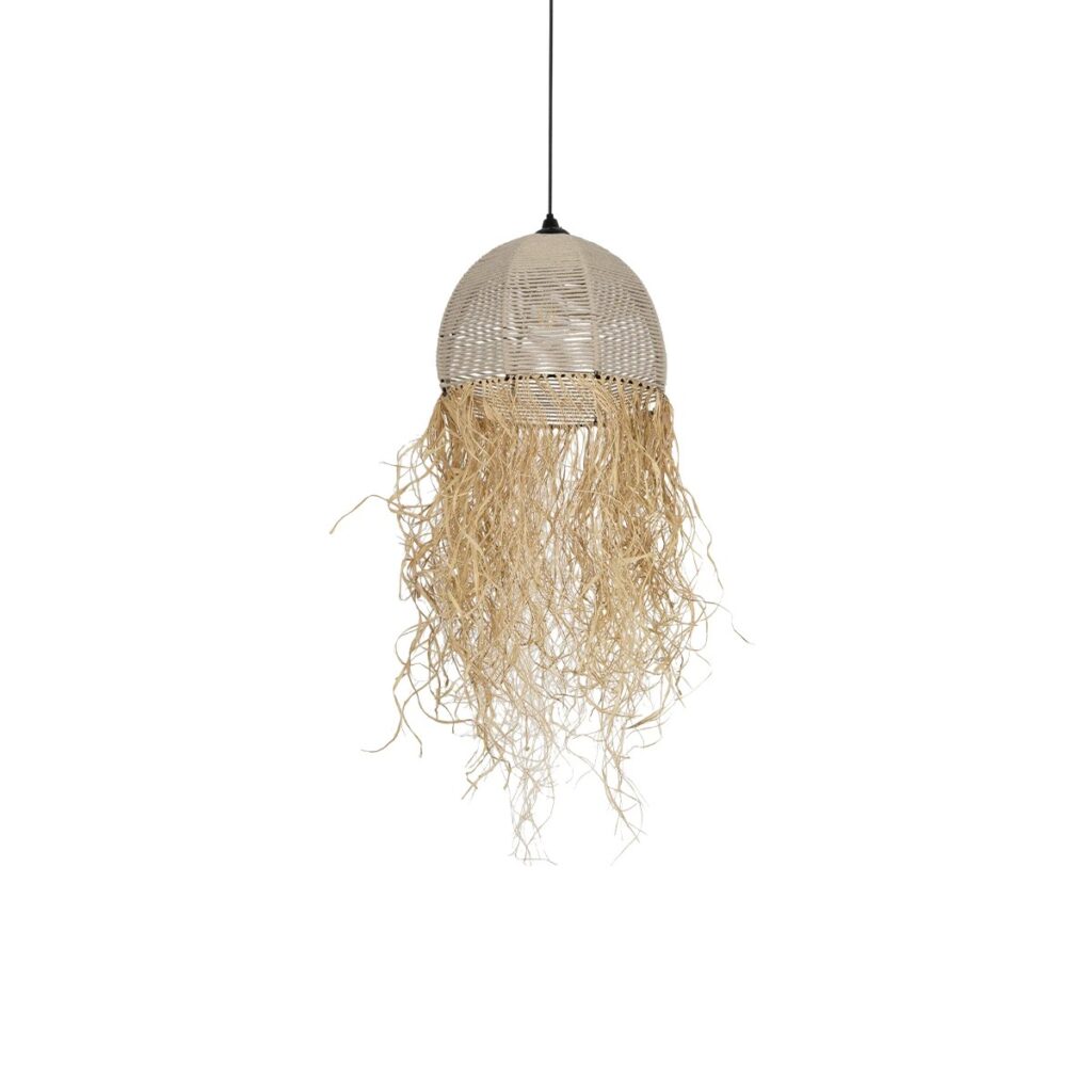 PLUVIA 205-0082 Boho Κρεμαστό Φωτιστικό Οροφής με Ντουί 1 x E27 AC 220-240V IP20 - Μπεζ - M30 x Π30 x Υ70cm
