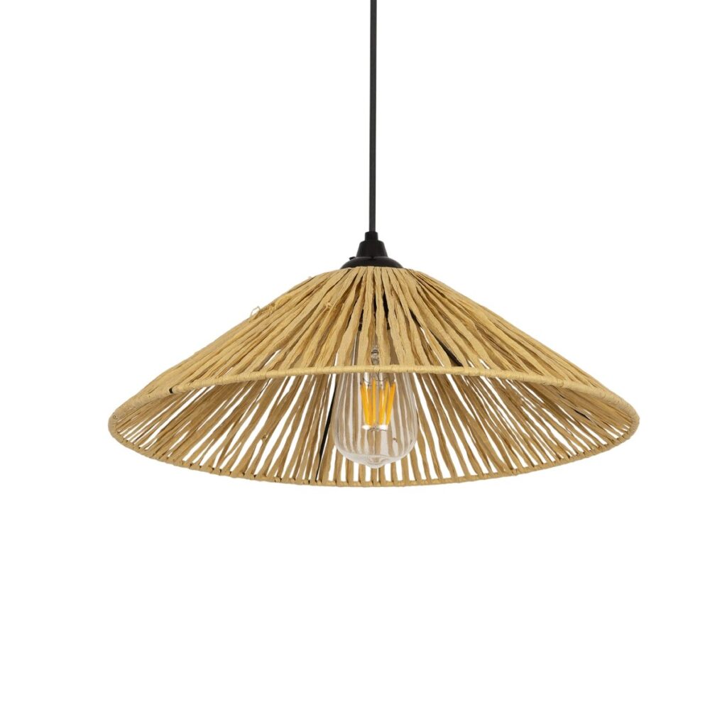CHAPEAU 205-0086 Boho Κρεμαστό Φωτιστικό Οροφής με Ντουί 1 x E27 AC 220-240V IP20 - Μπεζ - M41 x Π41 x Υ17cm