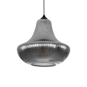 VERRE 206-0021 Μοντέρνο Κρεμαστό Φωτιστικό Οροφής με Ντουί 1 x E27 AC 220-240V IP20 - Μαύρο Φιμέ - Μ38 x Π38 x Υ34cm