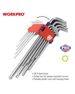 ΚΛΕΙΔΙΑ TORX ΣΕΤ 9 τμχ ΜΑΚΡΥΑ WP222003 WORKPRO (PROFI)