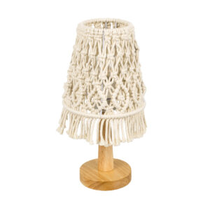 RWANDA 36210 Boho Επιτραπέζιο Φωτιστικό Πορτατίφ με Ντουί 1 x E27 AC 220-240V IP20 - Μπεζ & Καφέ - Μ15 x Π15 x Υ30cm