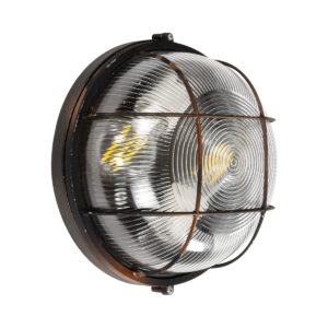BOATLIGHT 61624 Vintage Φωτιστικό Καραβοχελώνα Τοίχου & Οροφής με Ντουί 2 x E27 AC 220-240V IP65 - Χάλκινο Παλαιωμένο Εφέ Σκουριάς Ματ - Μ24 x Π24 x Υ11cm