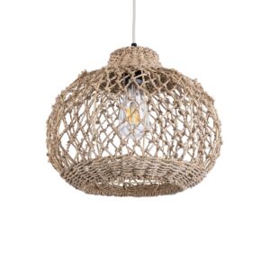 ECUADOR 02115 Boho Κρεμαστό Φωτιστικό Οροφής με Ντουί 1 x E27 AC 220-240V IP20 - Μπεζ - Μ35 x Π35 x Υ28cm