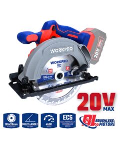 ΕΠΑΝΑΦΟΡΤΙΖΟΜΕΝΟ ΔΙΣΚΟΠΡΙΟΝΟ ΧΕΙΡΟΣ 20V-Li BL (Φ165mm) SOLO** WP391200 WORKPRO (PROFI)